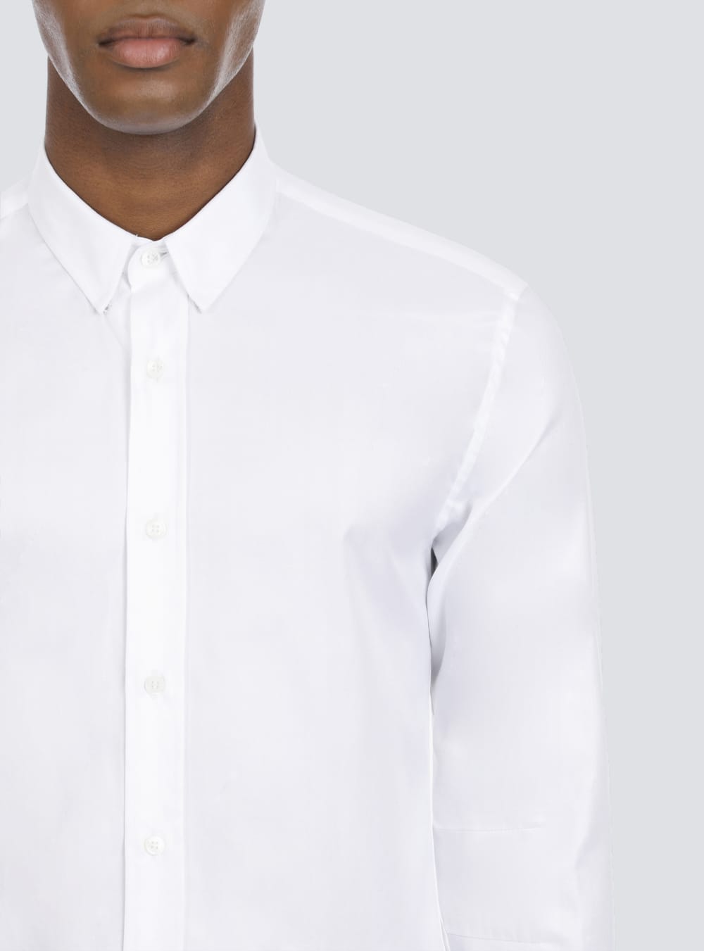 Men's Balmain Fitted White Cotton Shirts White | USA mw1wXivM