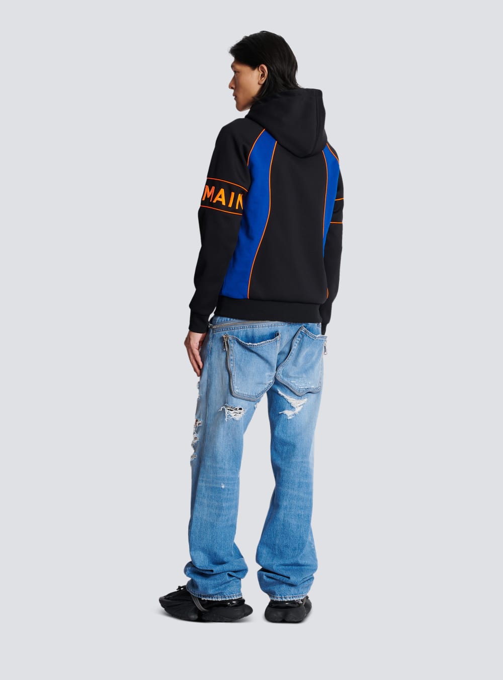 Men's Balmain Hoodie With Logo Inserts Sweatshirts Multicolor | USA 7RNVRbSH