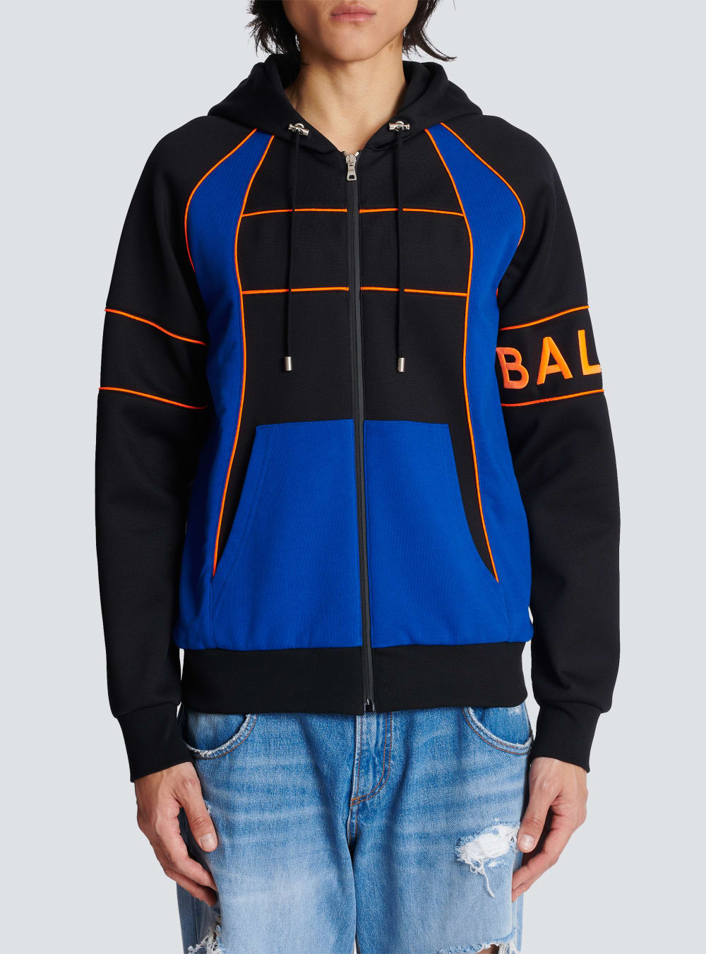 Men's Balmain Hoodie With Logo Inserts Sweatshirts Multicolor | USA 7RNVRbSH