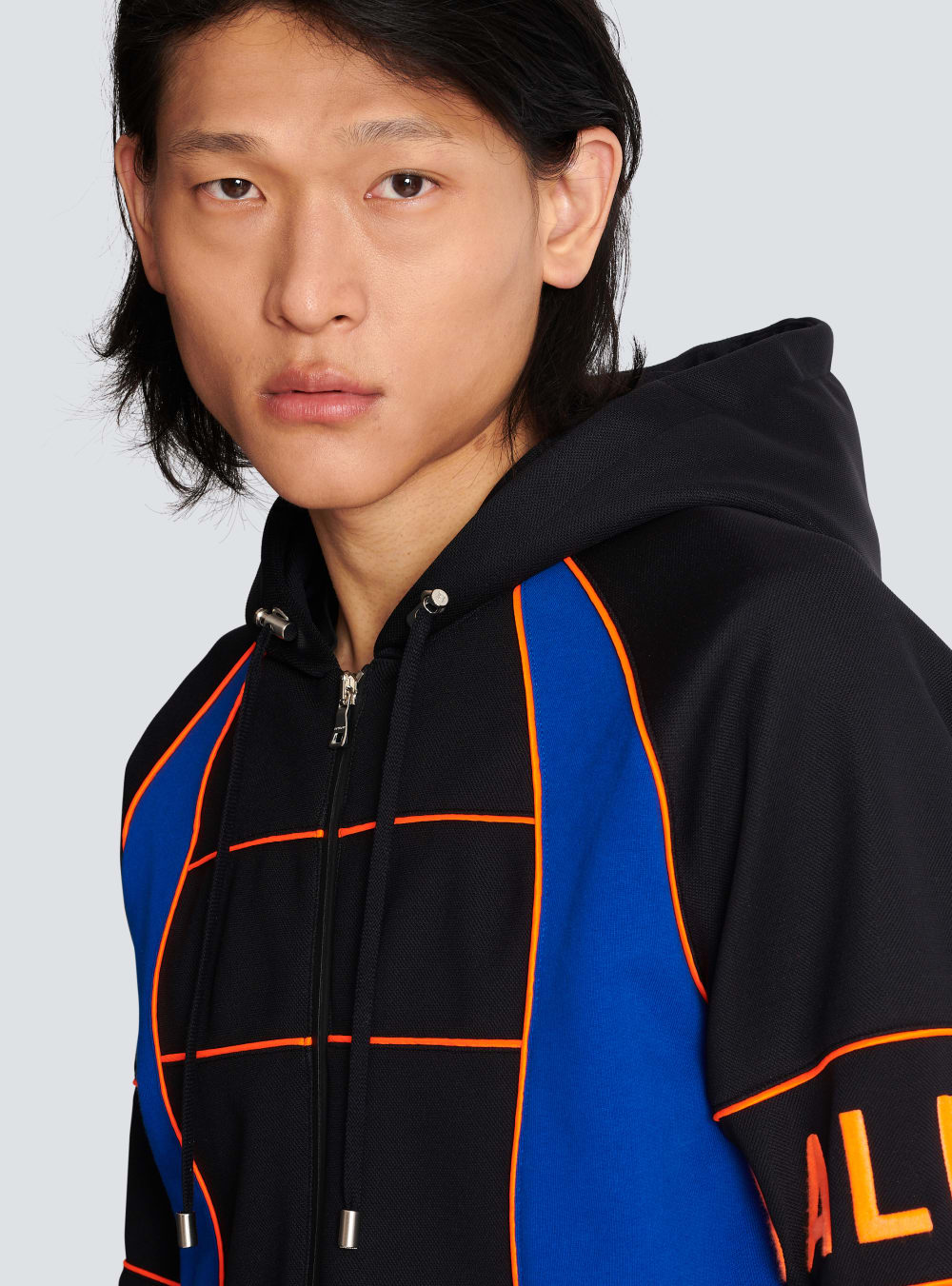 Men's Balmain Hoodie With Logo Inserts Sweatshirts Multicolor | USA 7RNVRbSH