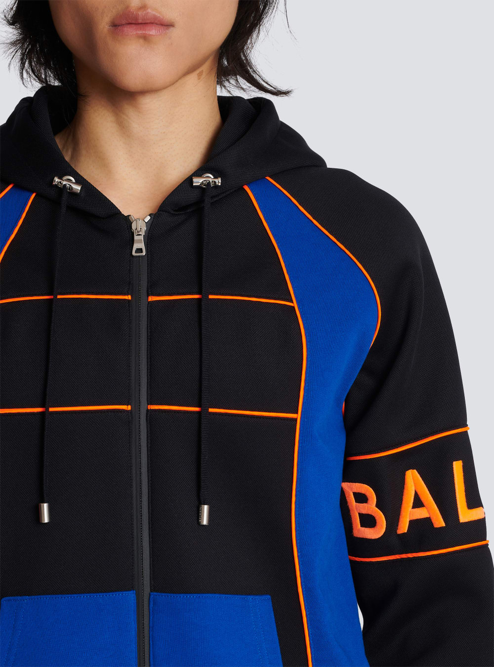 Men's Balmain Hoodie With Logo Inserts Sweatshirts Multicolor | USA 7RNVRbSH