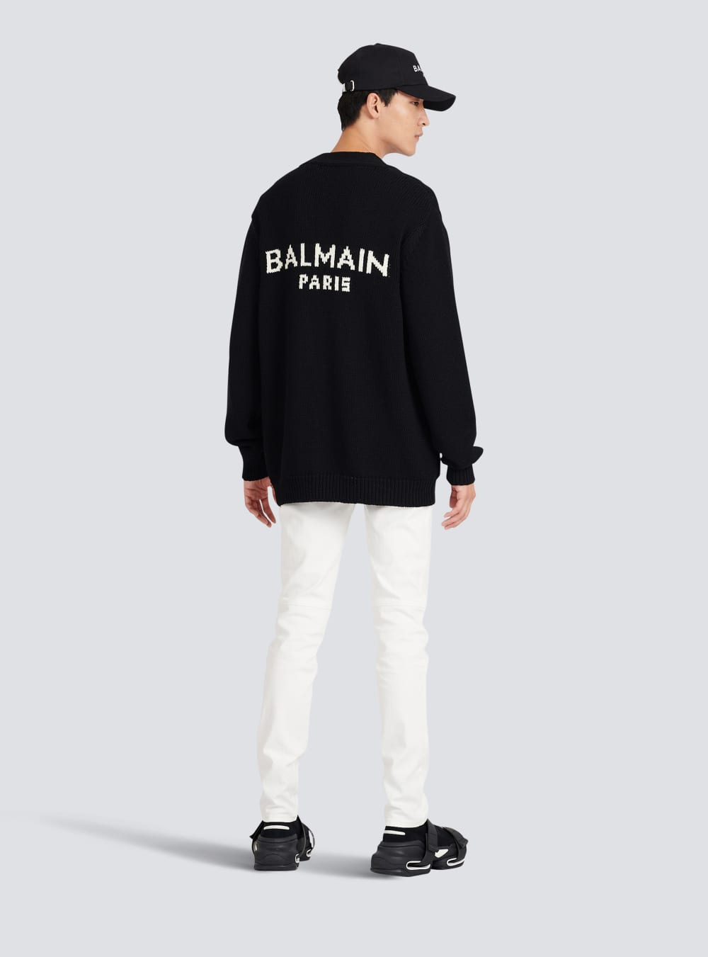 Men's Balmain Knit With Logo Cardigan Black | USA 90da3f8y