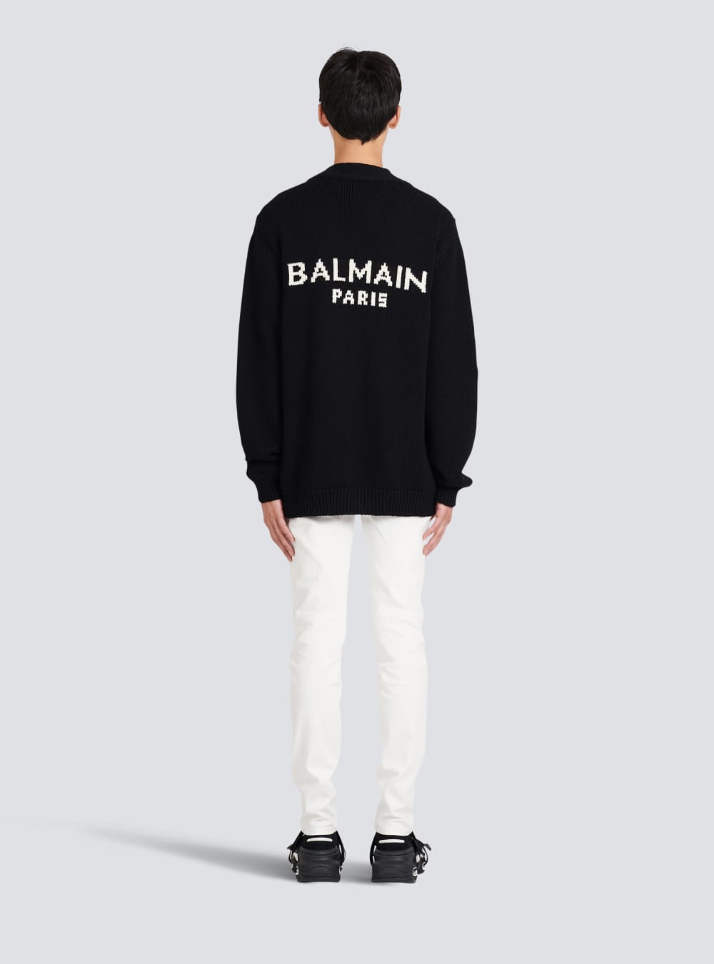 Men's Balmain Knit With Logo Cardigan Black | USA 90da3f8y