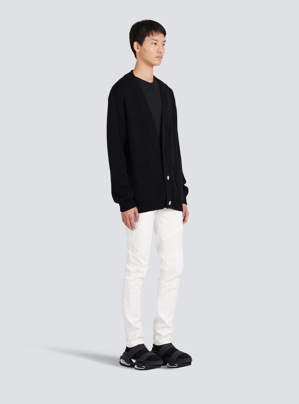 Men's Balmain Knit With Logo Cardigan Black | USA 90da3f8y