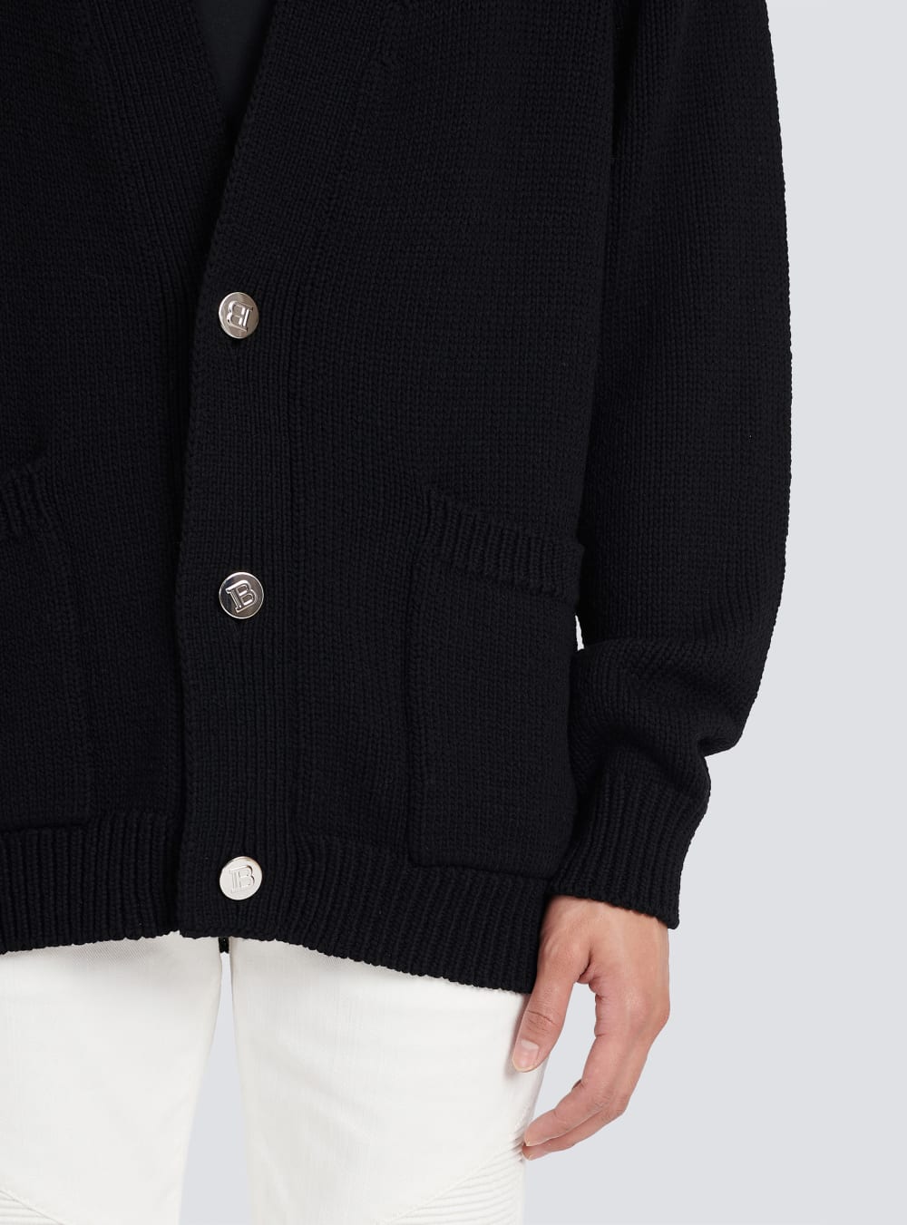 Men's Balmain Knit With Logo Cardigan Black | USA 90da3f8y