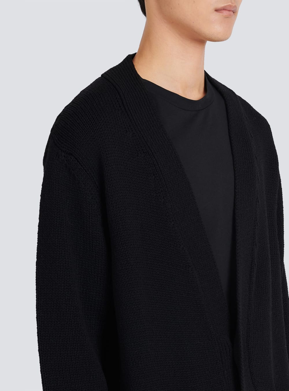 Men's Balmain Knit With Logo Cardigan Black | USA 90da3f8y