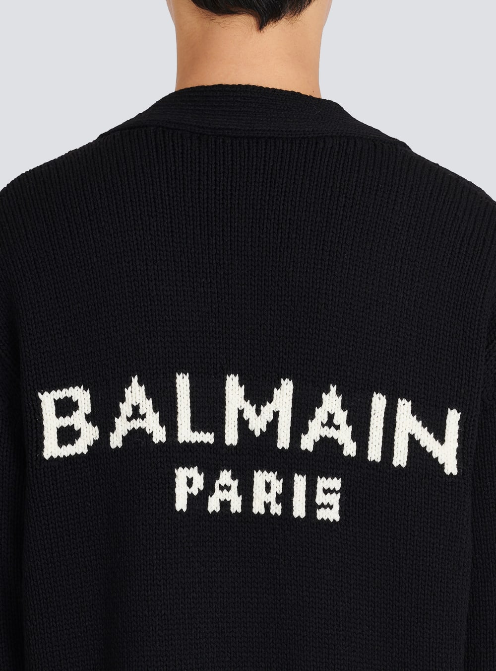 Men's Balmain Knit With Logo Cardigan Black | USA 90da3f8y