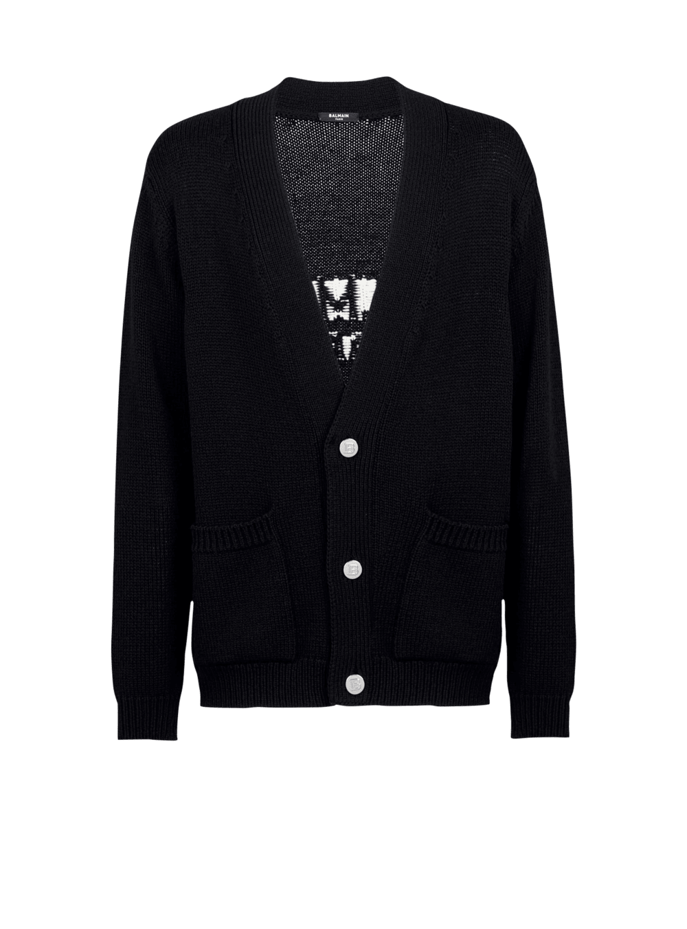 Men\'s Balmain Knit With Logo Cardigan Black | USA 90da3f8y