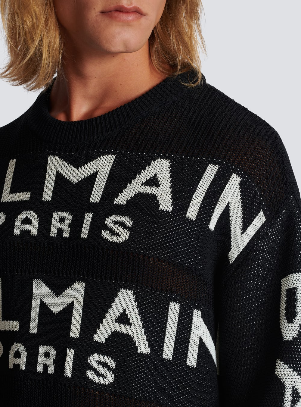 Men's Balmain Knit With Logo Jumpers Black | USA SYiXB6qS