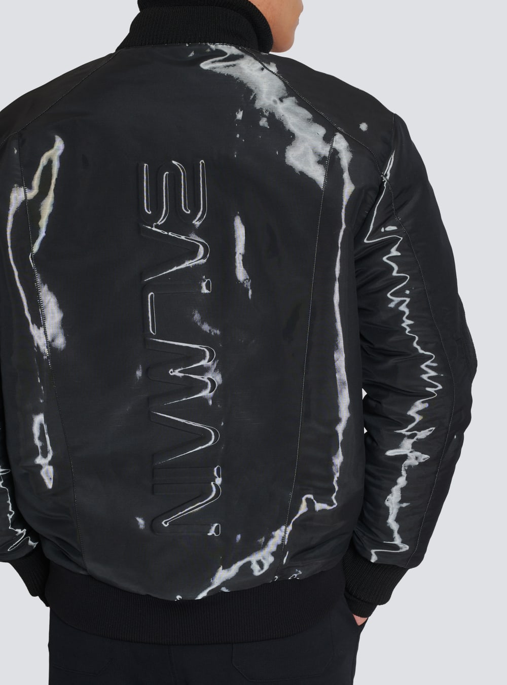 Men's Balmain Laminated Bomber Jackets Black | USA CaXmBMWz