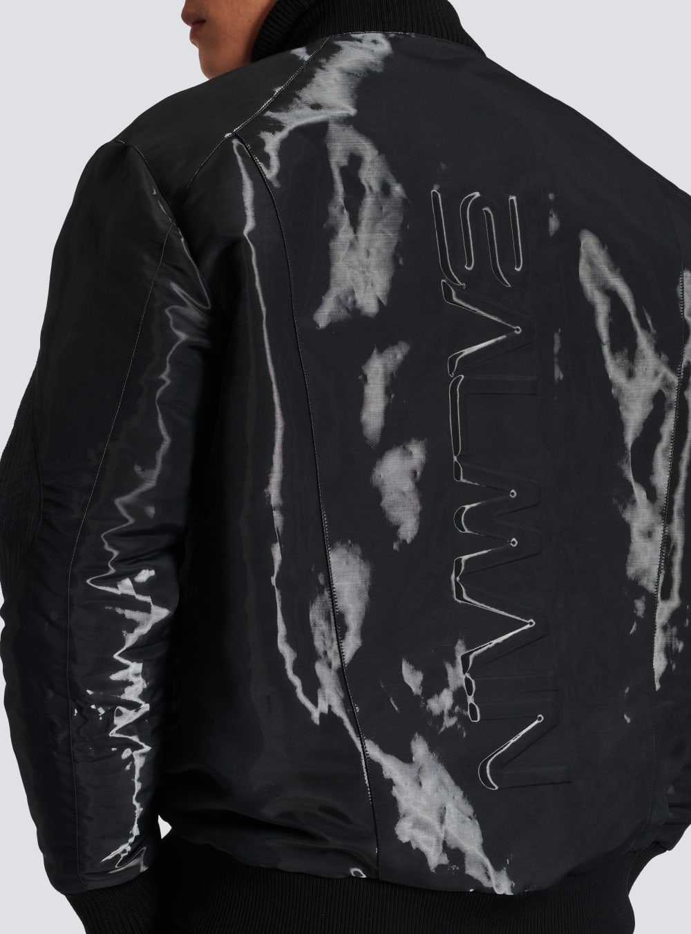 Men's Balmain Laminated Bomber Jackets Black | USA CaXmBMWz