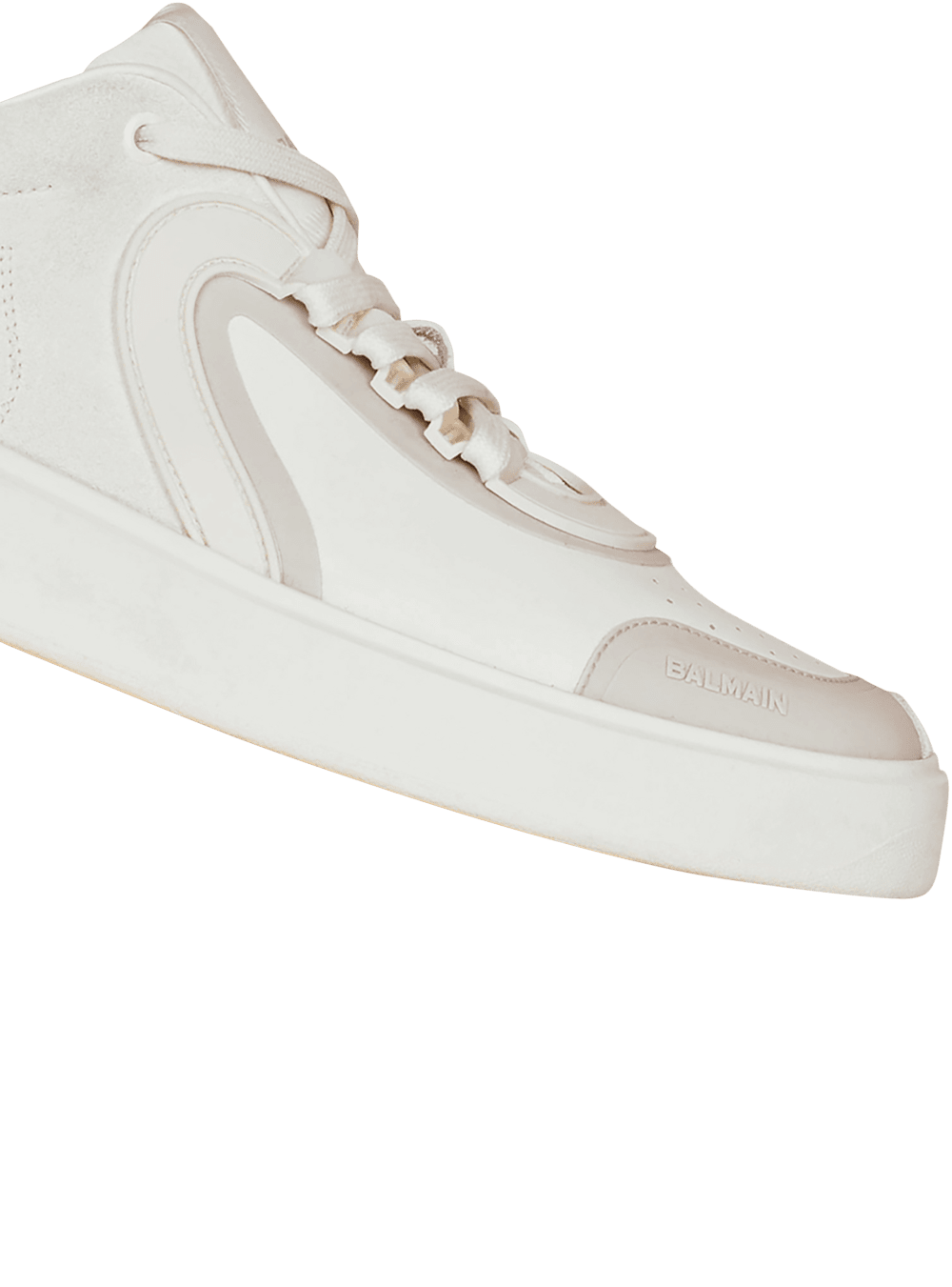 Men's Balmain Leather And Suede B-Skate Sneakers White | USA l5uj8WTU