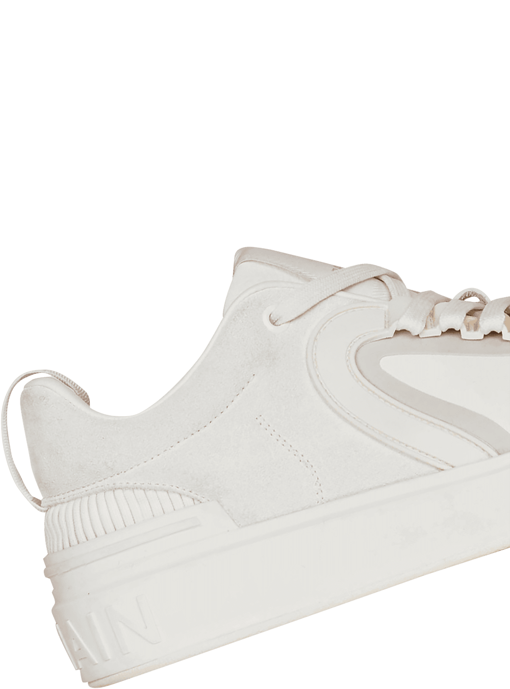 Men's Balmain Leather And Suede B-Skate Sneakers White | USA l5uj8WTU