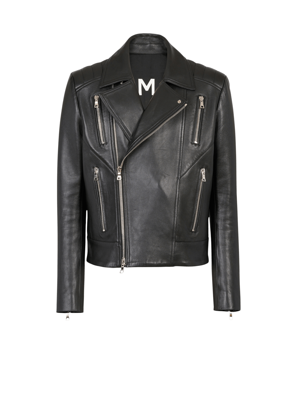 Men\'s Balmain Leather Biker Jackets Black | USA Pe5AXwb1