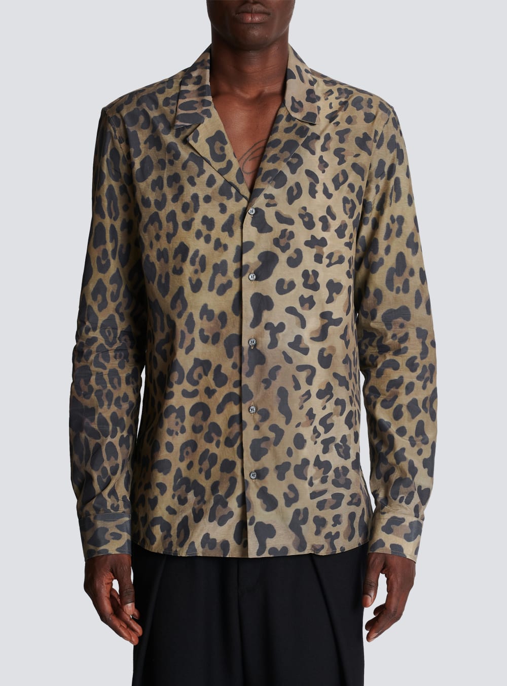 Men's Balmain Leopard Print Pyjama Shirts Multicolor | USA sK7Apz85