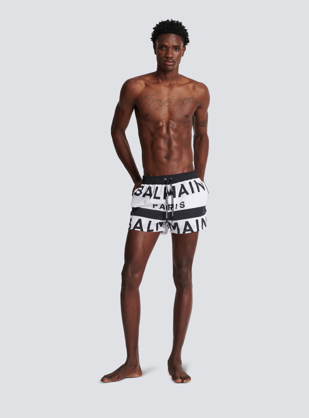 Men's Balmain Logo Swim Shorts Black | USA rcDplDR0