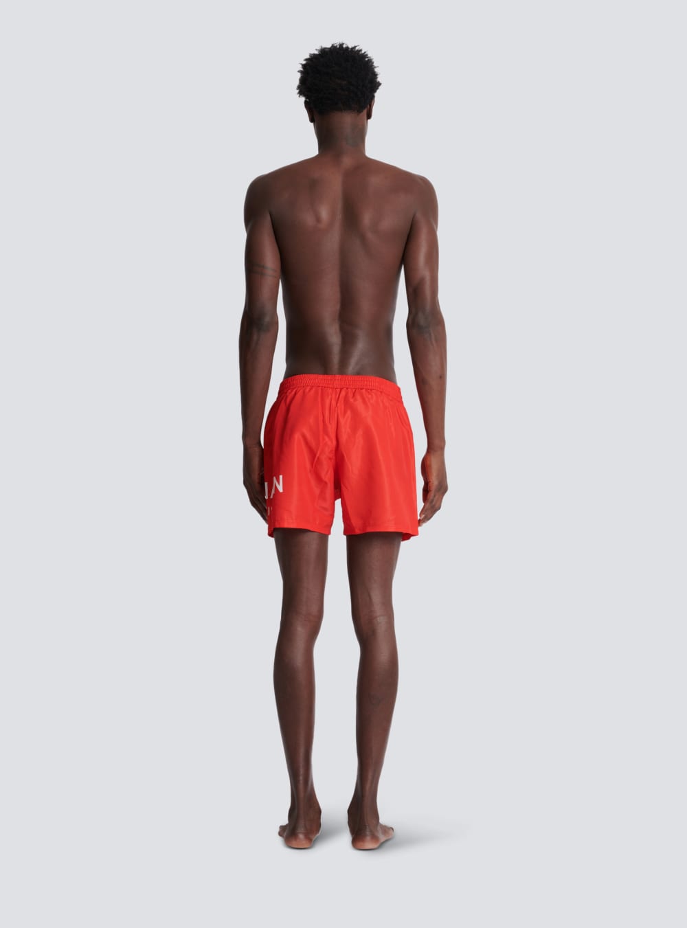 Men's Balmain Logo Swim Shorts Red | USA 7SJEaeE0