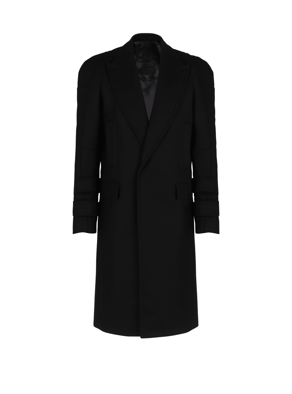 Men\'s Balmain Long Wool Jackets Black | USA rf2KQlfq