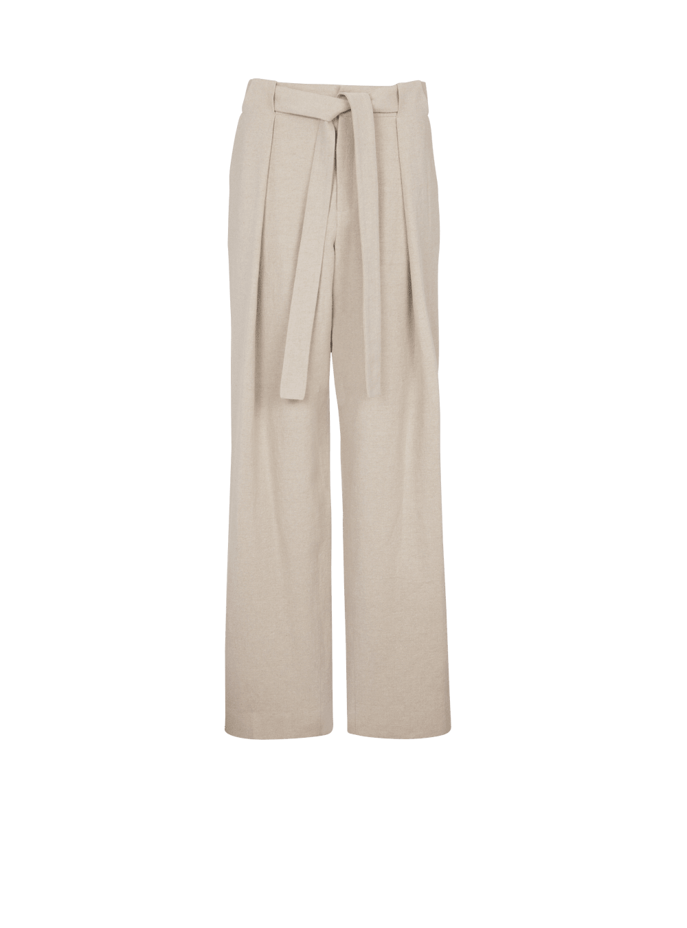 Men\'s Balmain Loose-fitting Linen Trousers Beige | USA Ysa6SHd2