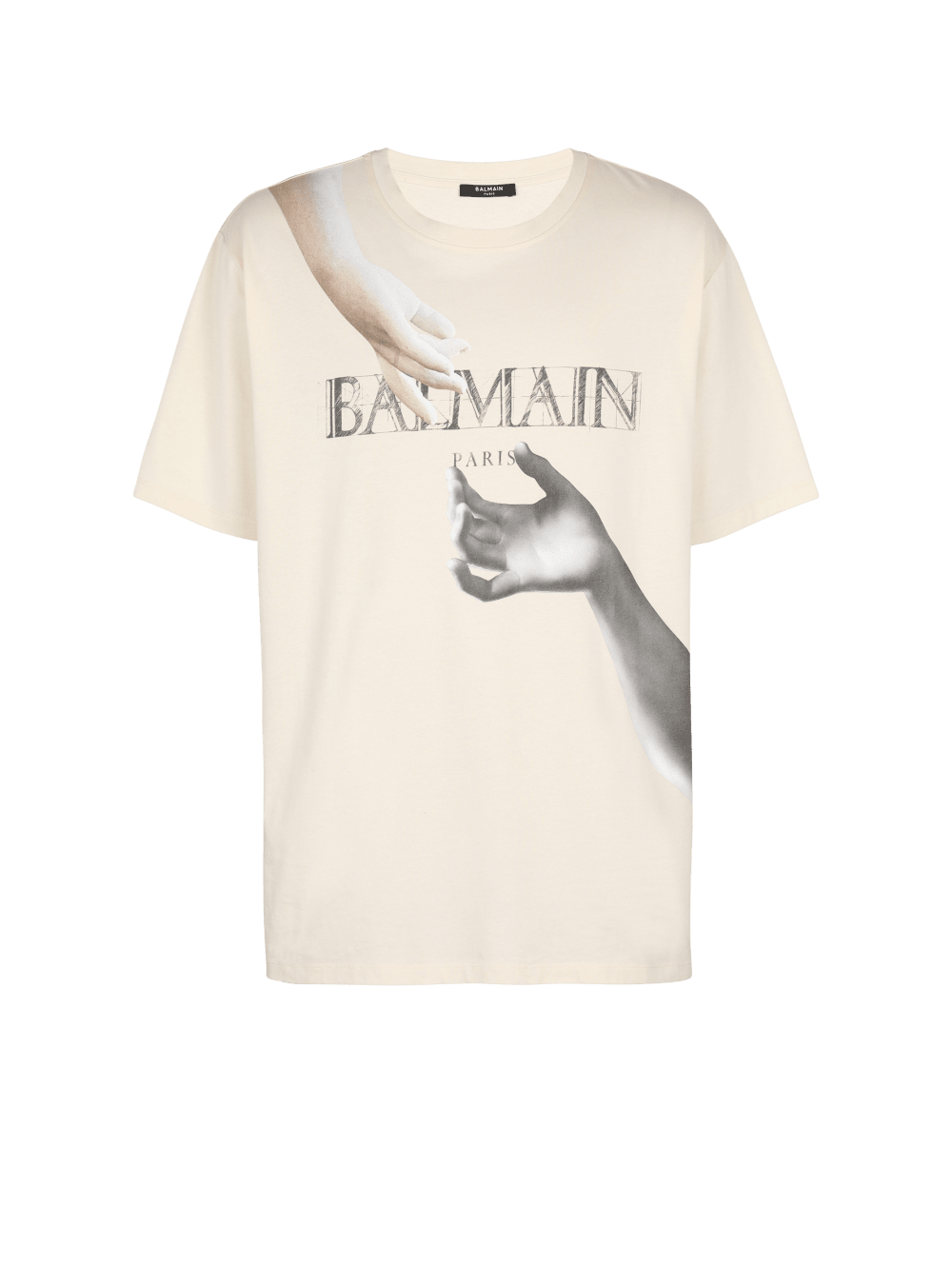 Men\'s Balmain Loose-fitting Statue T Shirts White | USA Ab8saqhM