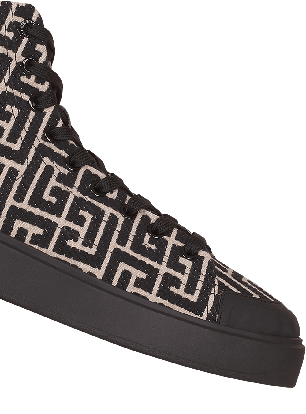 Men's Balmain Monogram Jacquard B-Court High-top Sneakers Black | USA BrdUj6Hf