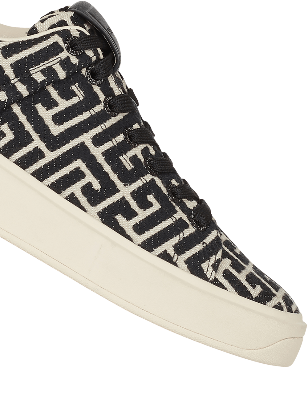 Men's Balmain Monogram Jacquard B-Court Sneakers White | USA VqMjWa99