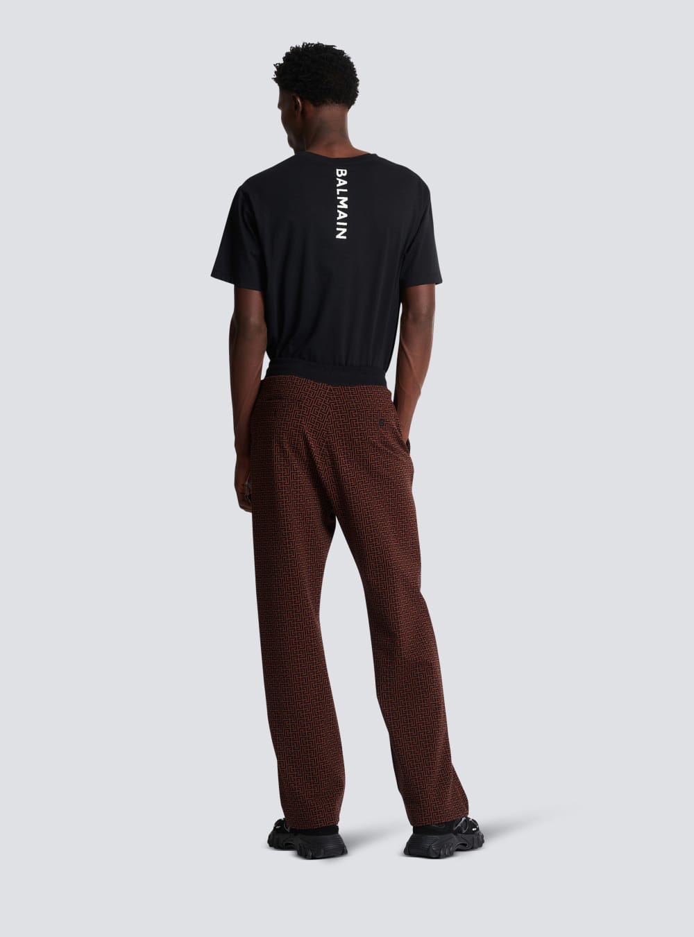 Men's Balmain Monogrammed Pyjama-style Trousers Brown | USA njFmII4O