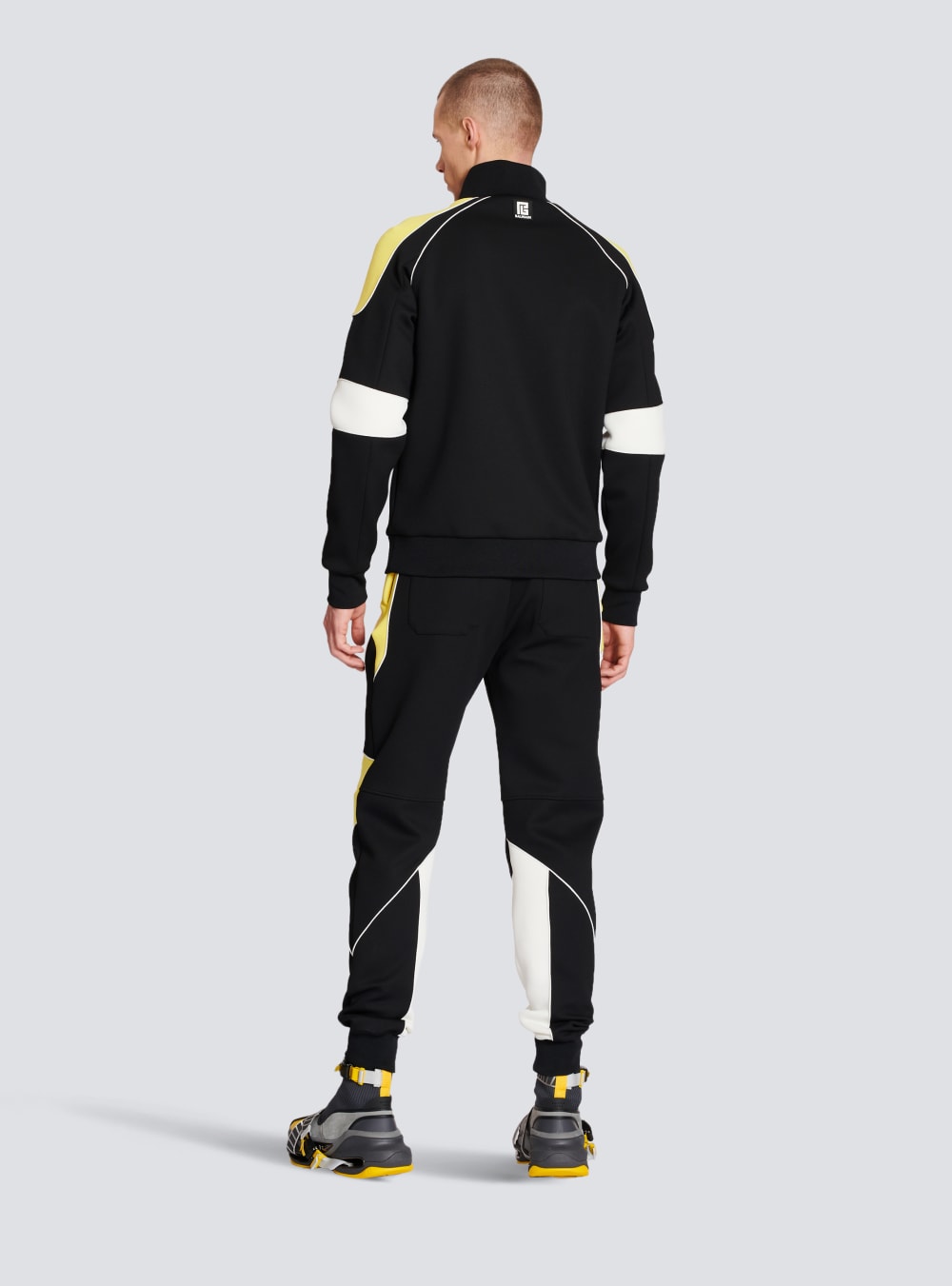 Men's Balmain Neoprene Panelled Sweatshirts Black | USA 4jBPHXgR