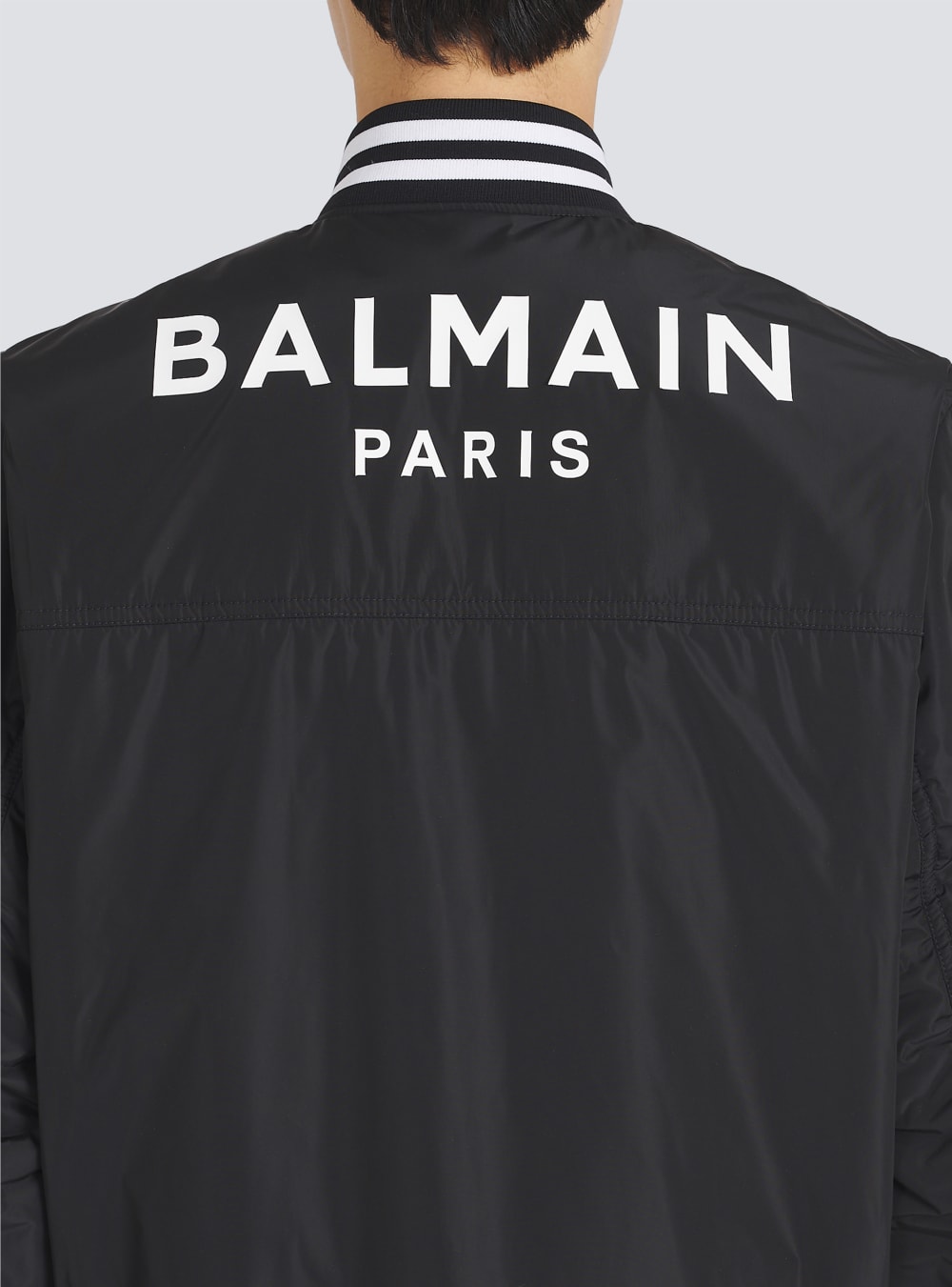 Men's Balmain Nylon Bomber Jackets Black | USA Ne21WnTo