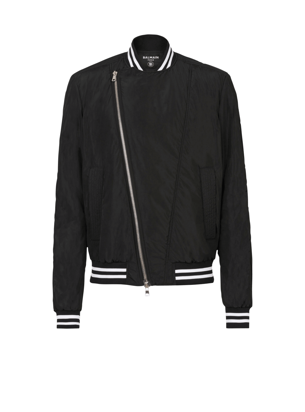 Men\'s Balmain Nylon Bomber Jackets Black | USA Ne21WnTo