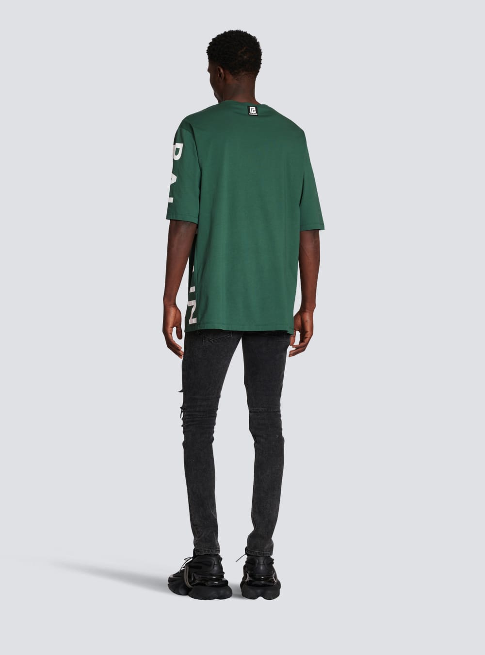 Men's Balmain Oversized Eco-designed Cotton With Logo Print T Shirts Green | USA KrWVHhYX