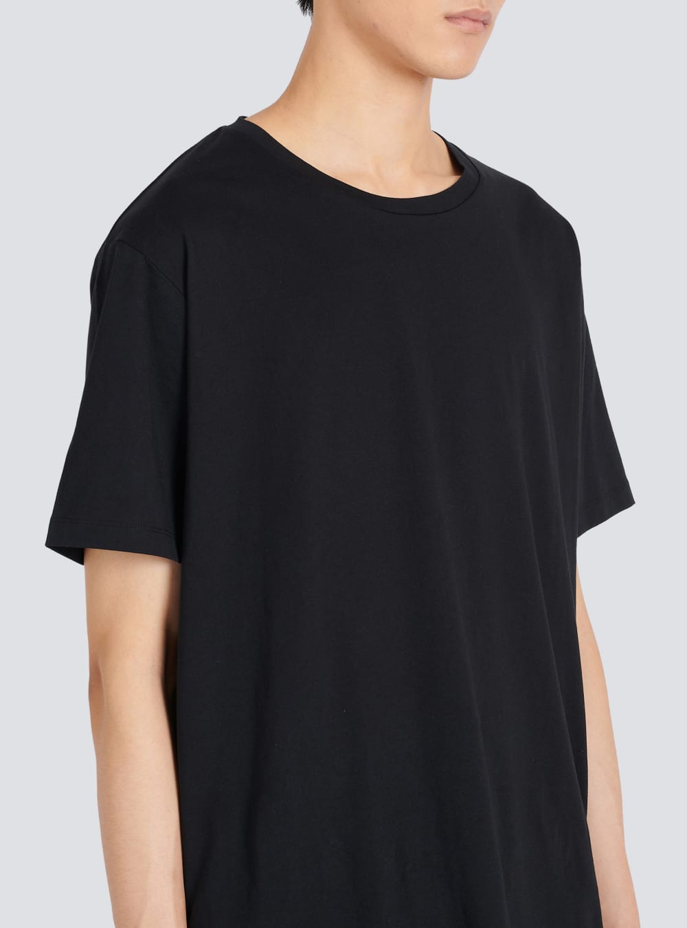 Men's Balmain Oversized Eco-designed Cotton With Logo Print T Shirts Black | USA MWiw8V50