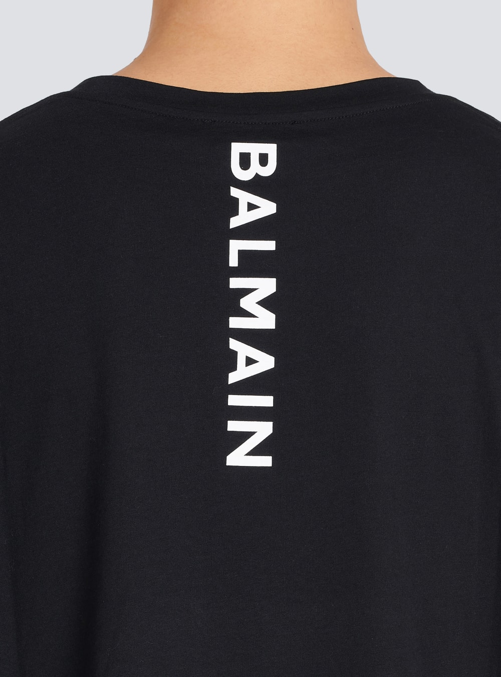 Men's Balmain Oversized Eco-designed Cotton With Logo Print T Shirts Black | USA MWiw8V50