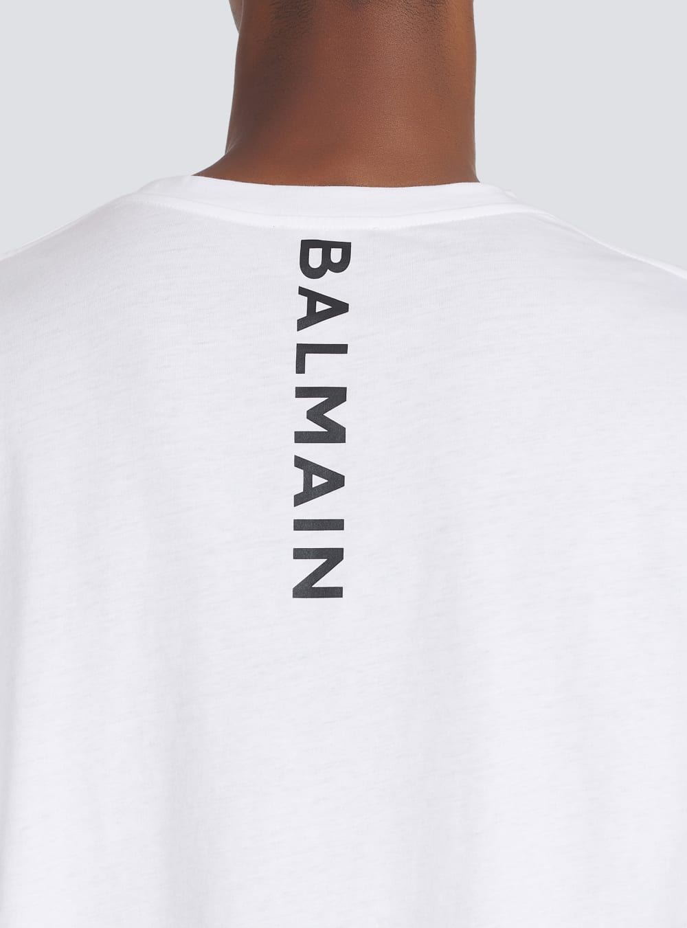 Men's Balmain Oversized Eco-designed Cotton With Logo Print T Shirts White | USA UzStSP91