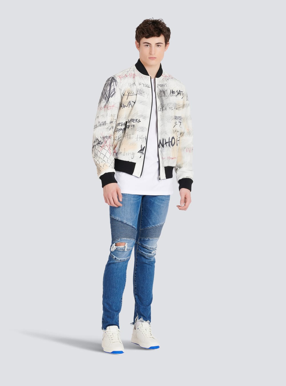 Men's Balmain Oversized Eco-designed Cotton With Logo Print T Shirts White | USA aFE2YOr0