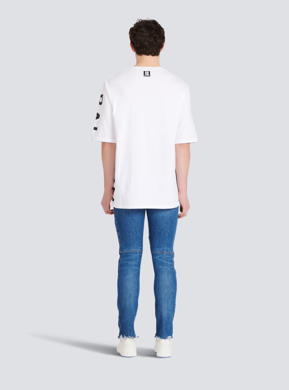 Men's Balmain Oversized Eco-designed Cotton With Logo Print T Shirts White | USA aFE2YOr0