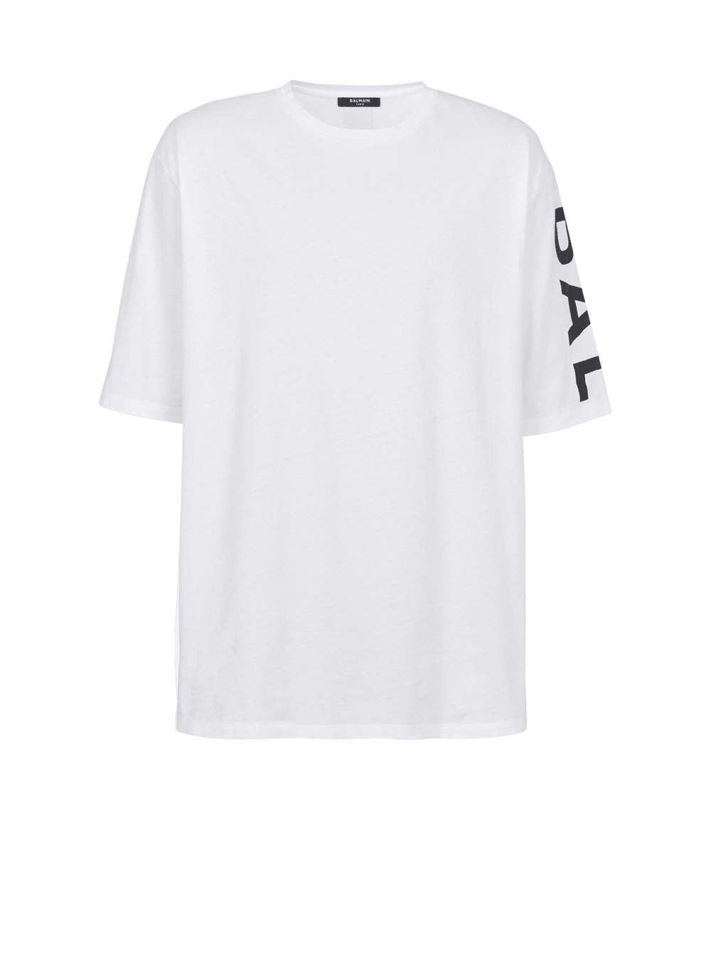 Men\'s Balmain Oversized Eco-designed Cotton With Logo Print T Shirts White | USA aFE2YOr0