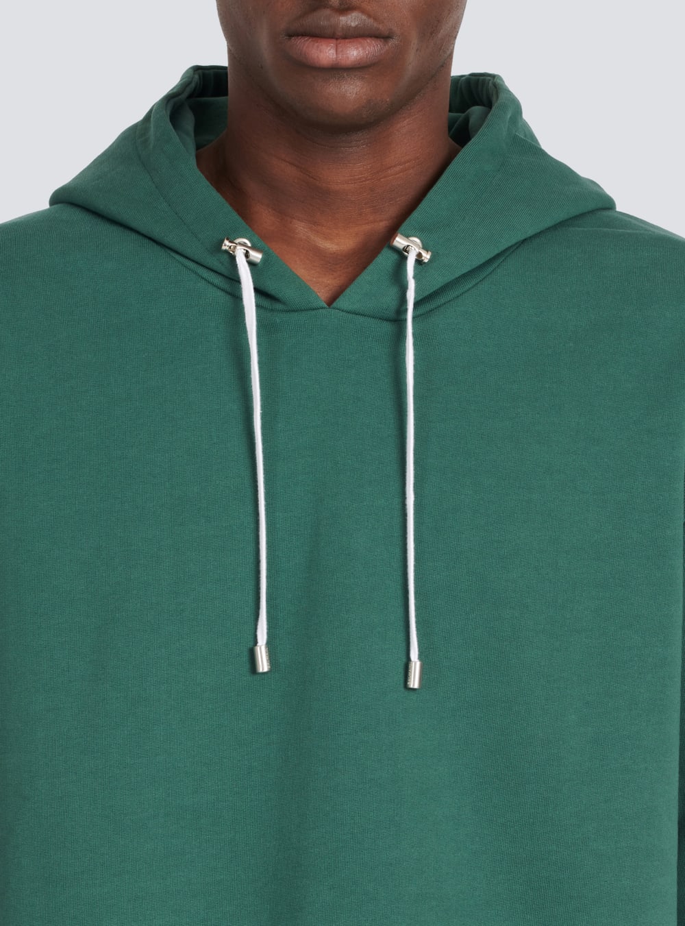 Men's Balmain Oversized Eco-designed Cotton Hooded With Logo Print Sweatshirts Green | USA alYcR6xc