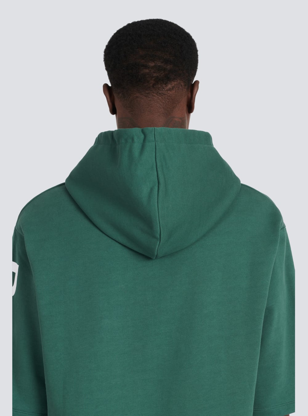 Men's Balmain Oversized Eco-designed Cotton Hooded With Logo Print Sweatshirts Green | USA alYcR6xc