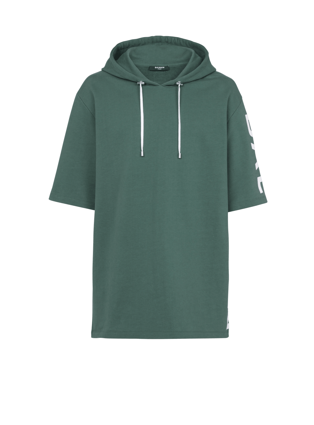 Men\'s Balmain Oversized Eco-designed Cotton Hooded With Logo Print Sweatshirts Green | USA alYcR6xc