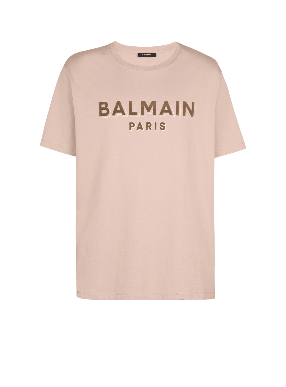 Men\'s Balmain Oversized Flocked Logo T Shirts Brown | USA OJXglUZq