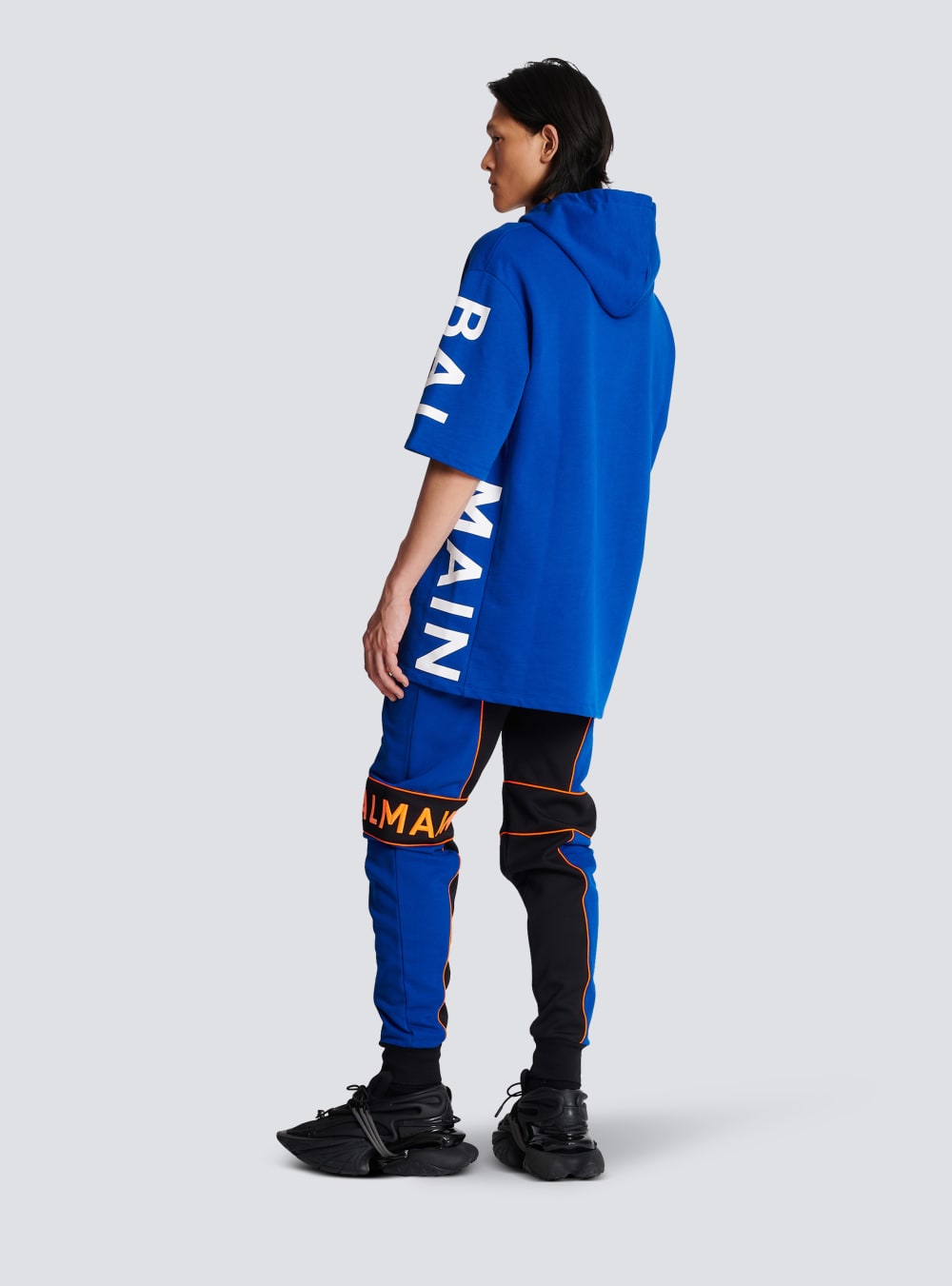 Men's Balmain Oversized In Eco-responsible Cotton With Logo Print Sweatshirts Blue | USA mInn7Gu2