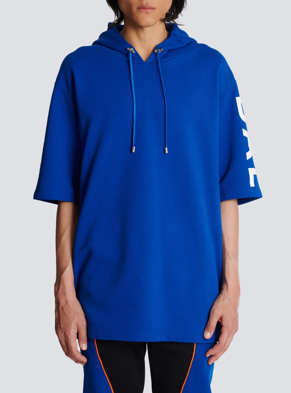 Men's Balmain Oversized In Eco-responsible Cotton With Logo Print Sweatshirts Blue | USA mInn7Gu2