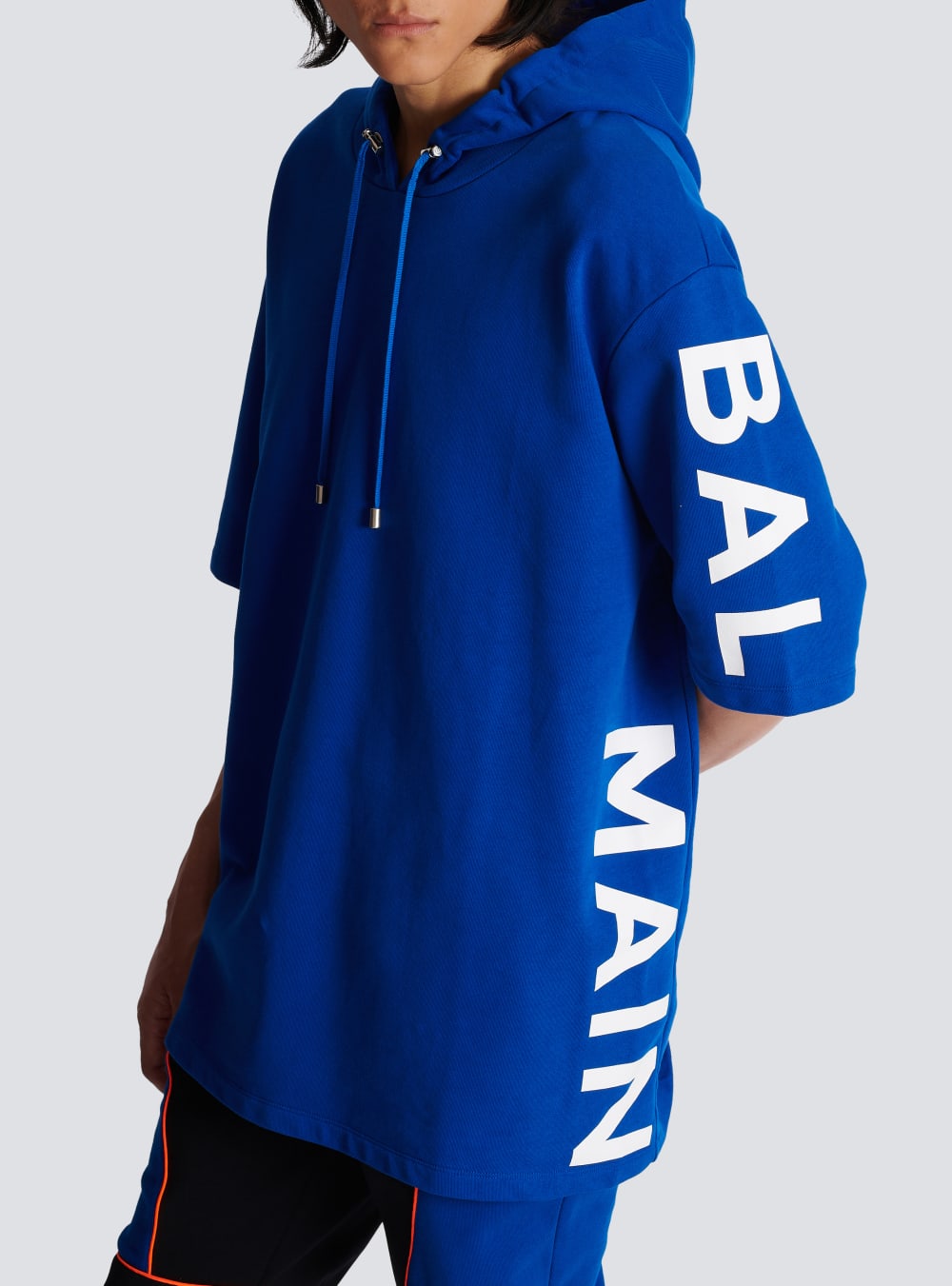 Men's Balmain Oversized In Eco-responsible Cotton With Logo Print Sweatshirts Blue | USA mInn7Gu2