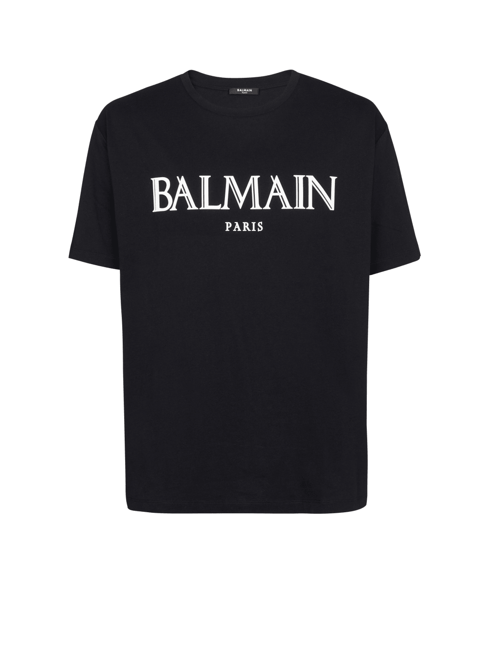 Men\'s Balmain Oversized With Rubber Roman Logo T Shirts Black | USA ltAMdsyb