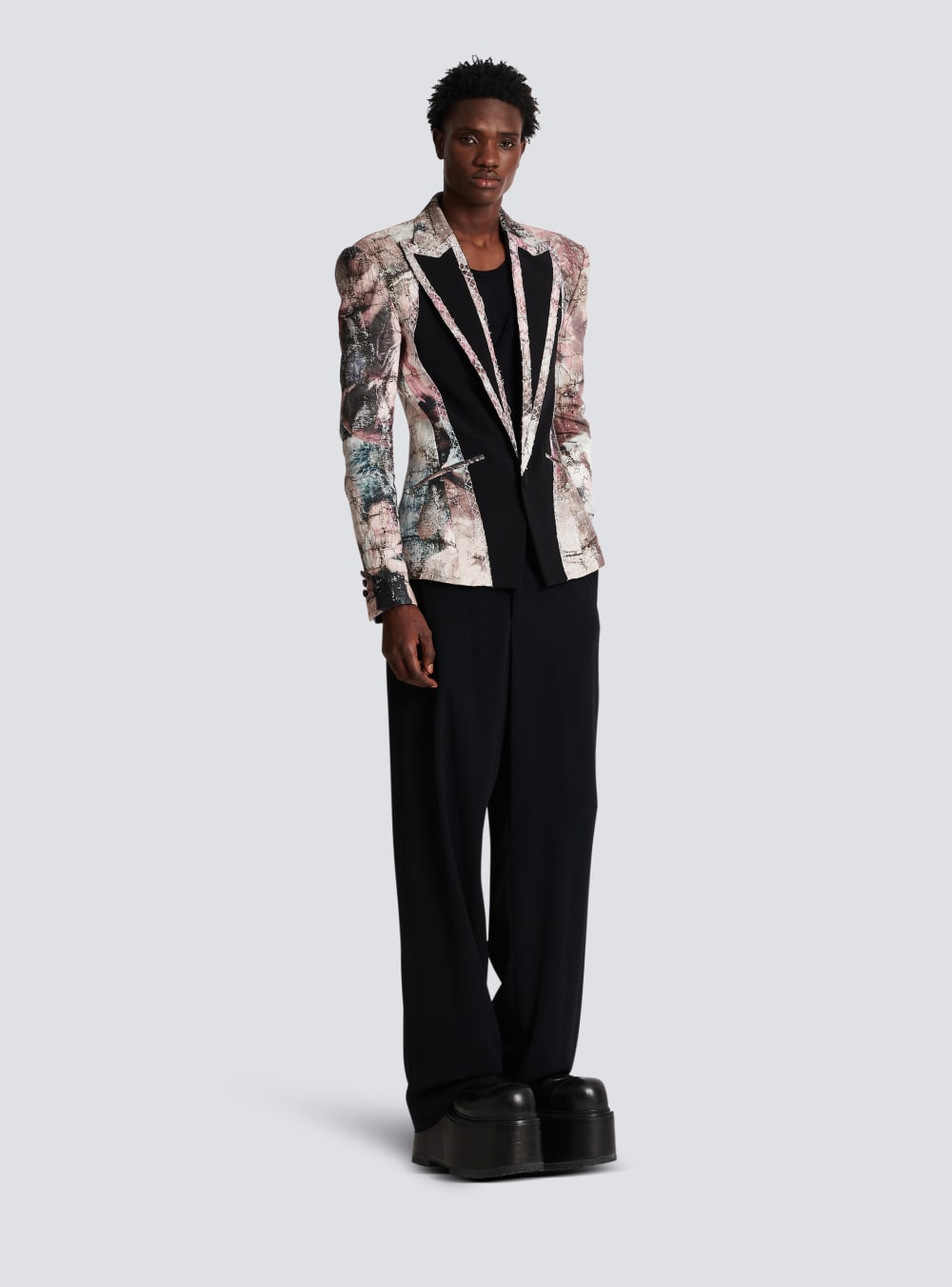 Men's Balmain Pastel Print Cut-out Jackets Multicolor | USA Ggi3GOIX