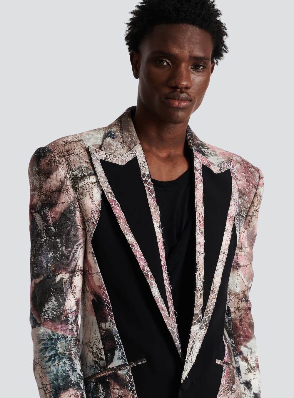 Men's Balmain Pastel Print Cut-out Jackets Multicolor | USA Ggi3GOIX