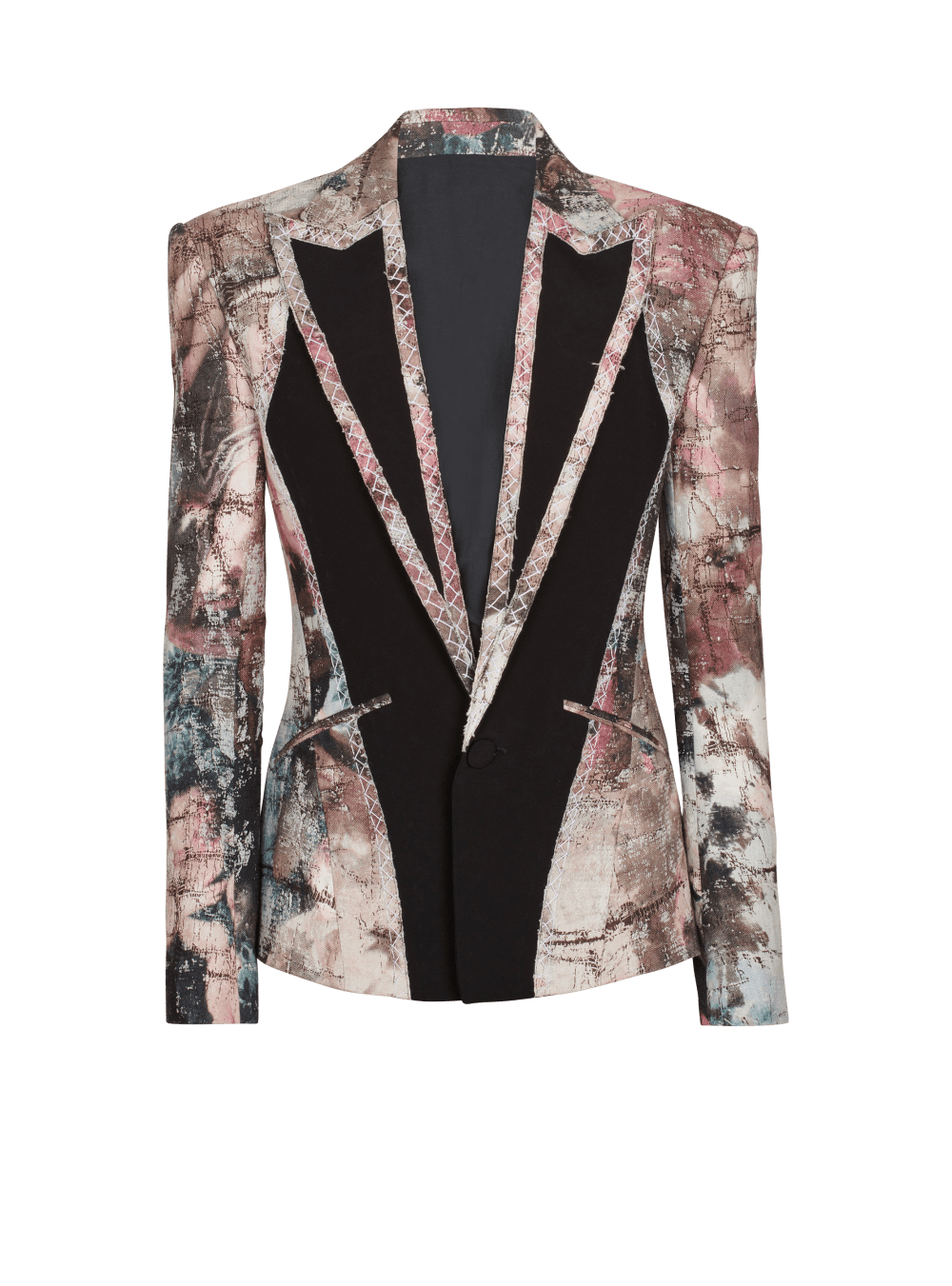 Men\'s Balmain Pastel Print Cut-out Jackets Multicolor | USA Ggi3GOIX