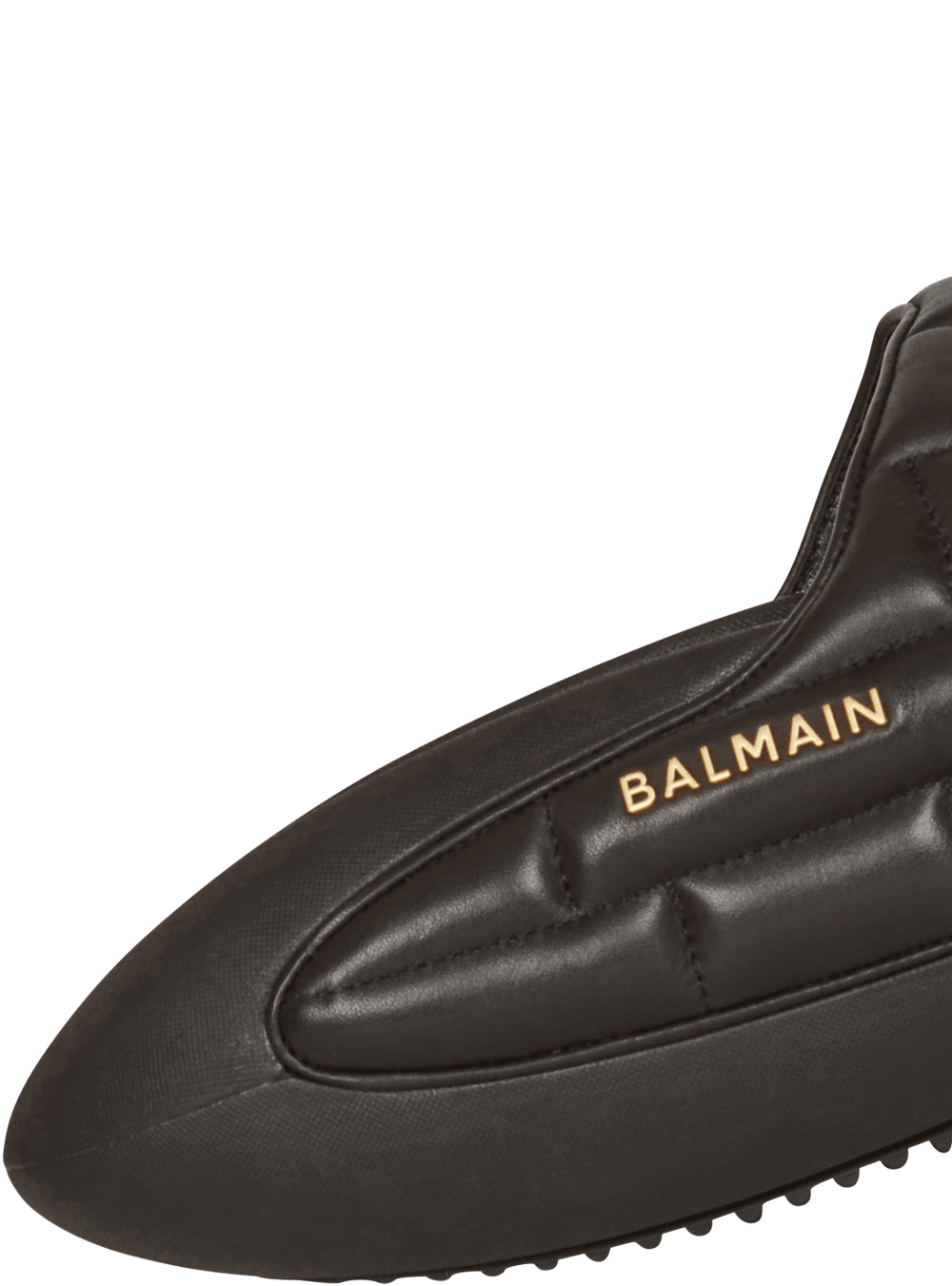 Men's Balmain Quilted Leather B-IT Slides Black | USA 2nhpul8X