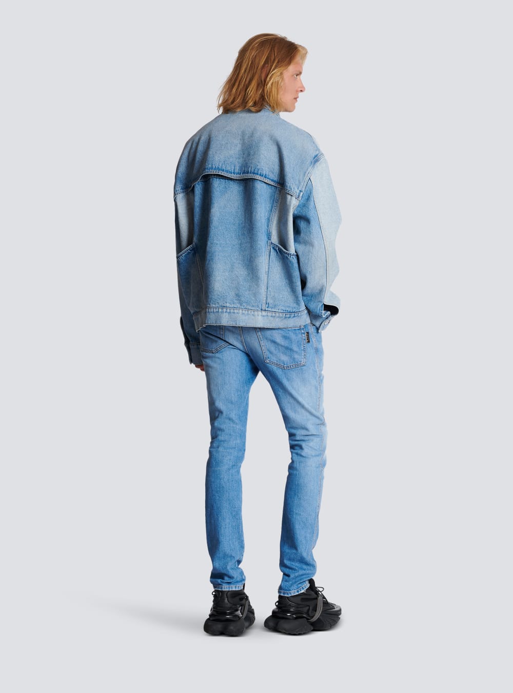 Men's Balmain Reverse Cut Denim Jackets Blue | USA 2gVAvLHl